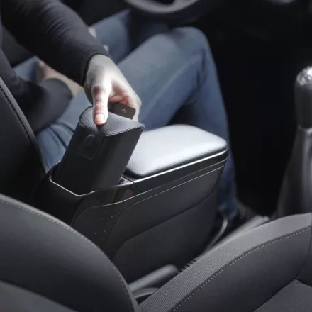 RATI Cotieră ARMSTER 2 FORD B-MAX 2015-2017 fără consolă centrală cu capac glisant [negru,piele vegană]