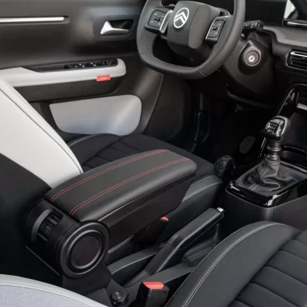 RATI Cotieră ARMSTER 3 FIAT GRANDE PANDA 2025-  [negru,piele,cusături roşii]